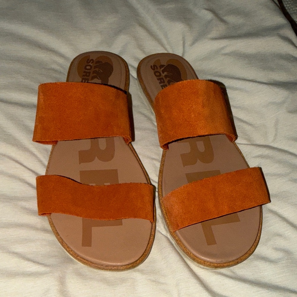 Sorel Ella II  Suede Double Strap Slide Sandals